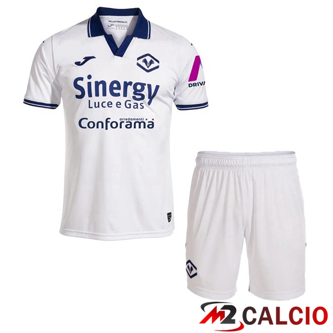 Maglie Calcio Personalizzate,Tute Calcio Squadre,Maglia Nazionale Italiana Calcio | Maglie Calcio Hellas Verone Bambino Terza Bianco 2023/2024