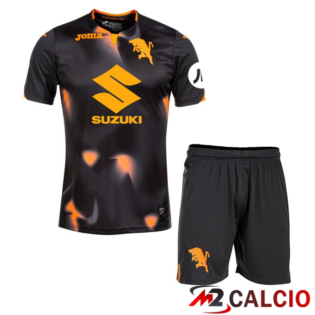Maglie Calcio Personalizzate,Tute Calcio Squadre,Maglia Nazionale Italiana Calcio | Maglie Calcio Torino FC Bambino Terza Nero 2023/2024