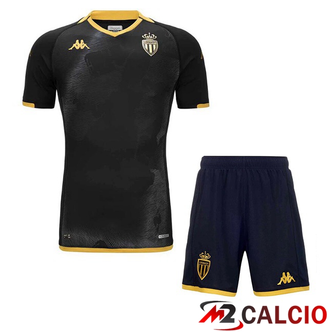 Maglie Calcio Personalizzate,Tute Calcio Squadre,Maglia Nazionale Italiana Calcio | Maglie Calcio AS Monaco Bambino Seconda Nero 2023/2024