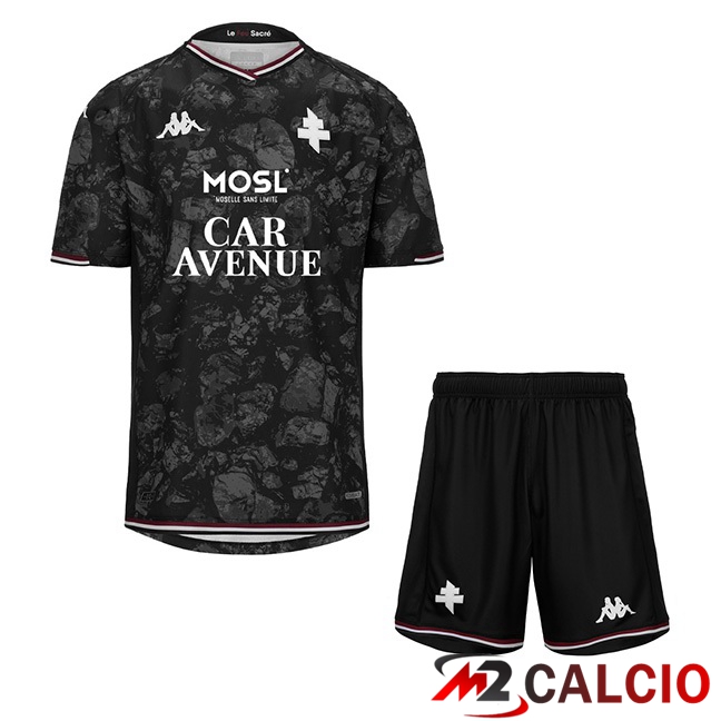 Maglie Calcio Personalizzate,Tute Calcio Squadre,Maglia Nazionale Italiana Calcio | Maglie Calcio FC Metz Bambino Terza Nero 2023/2024