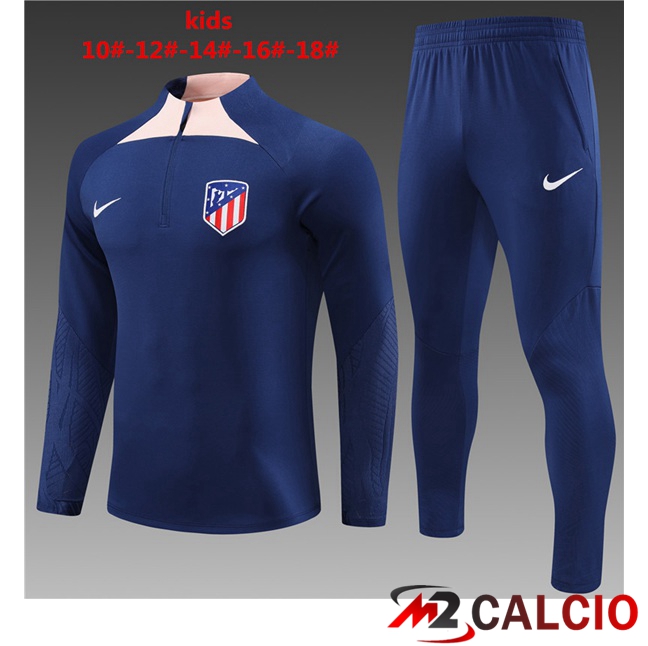 Maglie Calcio Personalizzate,Tute Calcio Squadre,Maglia Nazionale Italiana Calcio | Insieme Tuta Calcio Atletico Madrid Bambino Blu Reale 2023/2024