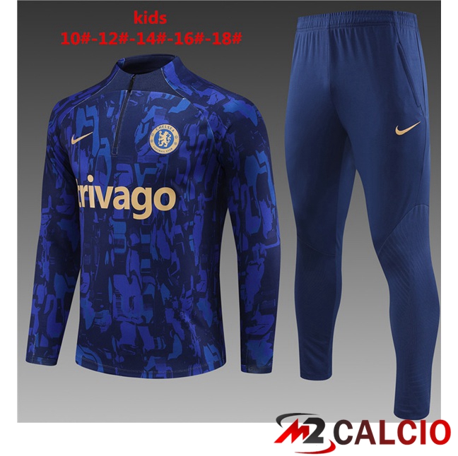 Maglie Calcio Personalizzate,Tute Calcio Squadre,Maglia Nazionale Italiana Calcio | Insieme Tuta Calcio FC Chelsea Bambino Blu 2023/2024