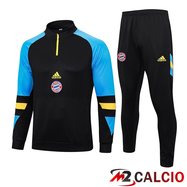Maglie Calcio Personalizzate,Tute Calcio Squadre,Maglia Nazionale Italiana Calcio | Insieme Tuta Calcio Bayern Monaco Nero Blu 2023/2024