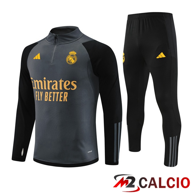 Maglie Calcio Personalizzate,Tute Calcio Squadre,Maglia Nazionale Italiana Calcio | Insieme Tuta Calcio Real Madrid Grigio 2023/2024