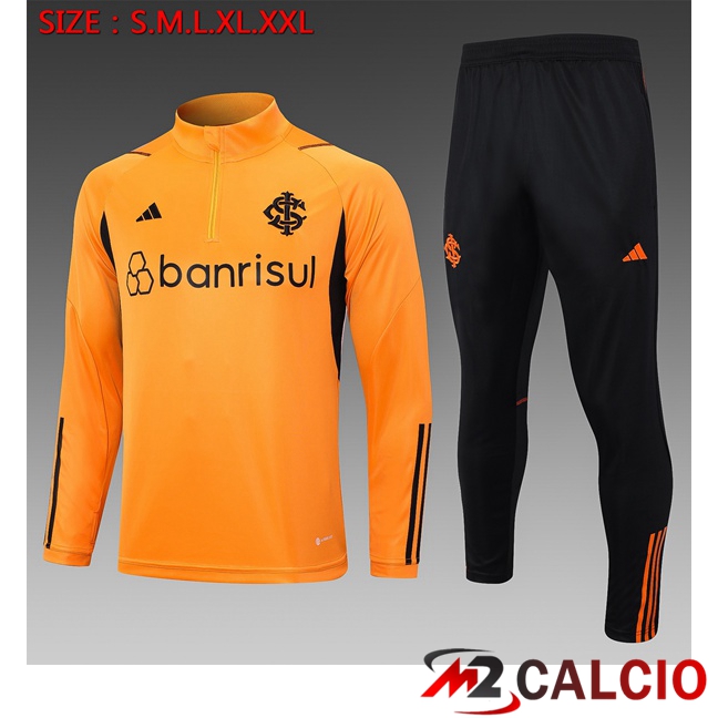 Maglie Calcio Personalizzate,Tute Calcio Squadre,Maglia Nazionale Italiana Calcio | Insieme Tuta Calcio SC Internacional Bambino Giallo 2023/2024