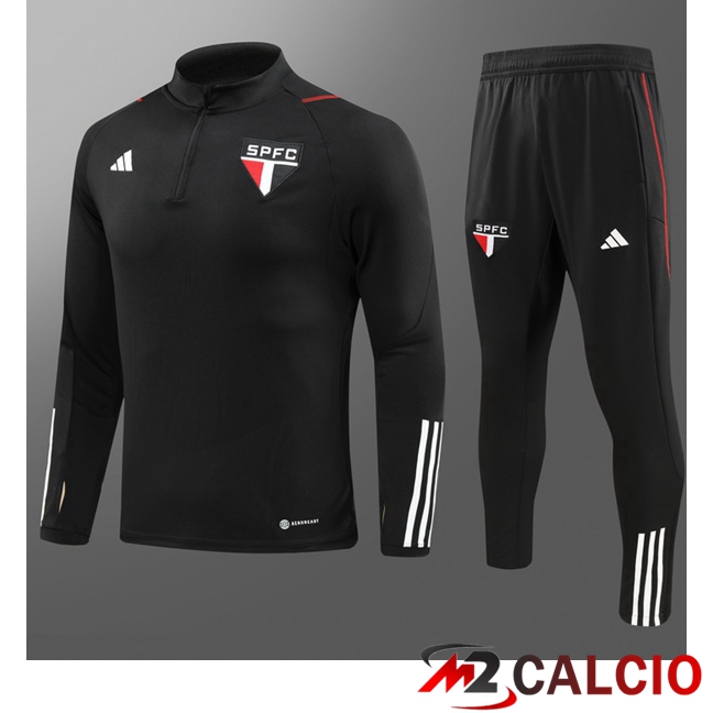 Maglie Calcio Personalizzate,Tute Calcio Squadre,Maglia Nazionale Italiana Calcio | Insieme Tuta Calcio Sao Paulo FC Bambino Nero 2023/2024