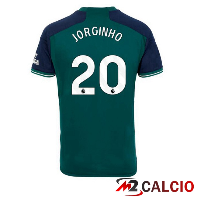 Maglie Calcio Personalizzate,Tute Calcio Squadre,Maglia Nazionale Italiana Calcio | Maglie Calcio FC Arsenal (JORGINHO 20) Terza Verde 2023/2024