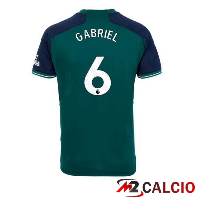 Maglie Calcio Personalizzate,Tute Calcio Squadre,Maglia Nazionale Italiana Calcio | Maglie Calcio FC Arsenal (GABRIEL 6) Terza Verde 2023/2024
