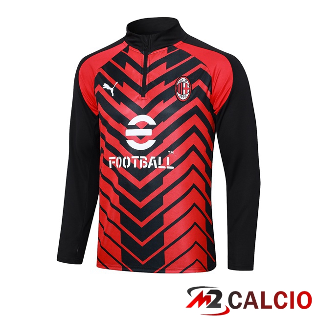 Maglie Calcio Personalizzate,Tute Calcio Squadre,Maglia Nazionale Italiana Calcio | Felpa Allenamento AC Milan Rosso 2023/2024