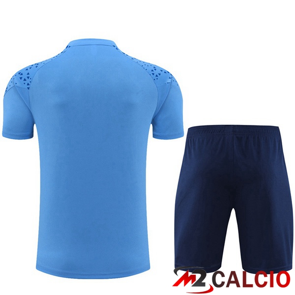 T Shirt Allenamento Manchester City + Pantaloncini Blu 2023/2024