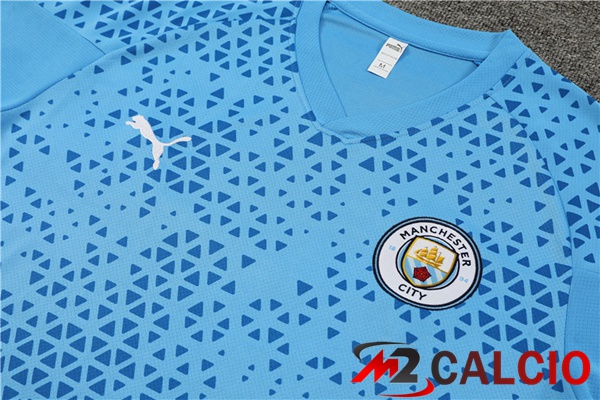 T Shirt Allenamento Manchester City + Pantaloncini Blu 2023/2024