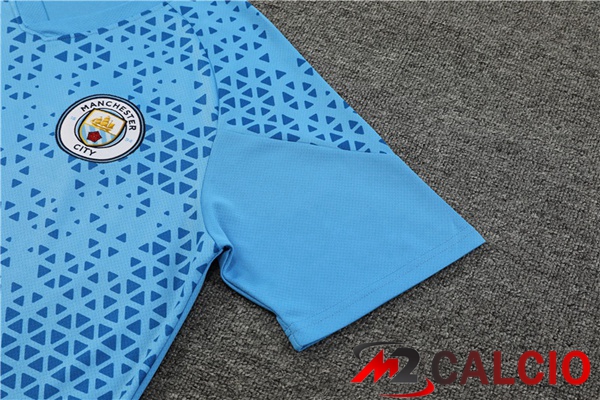 T Shirt Allenamento Manchester City + Pantaloncini Blu 2023/2024