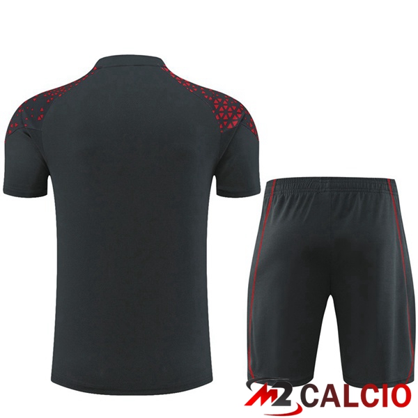 T Shirt Allenamento Manchester City + Pantaloncini Rosso Nero 2023/2024