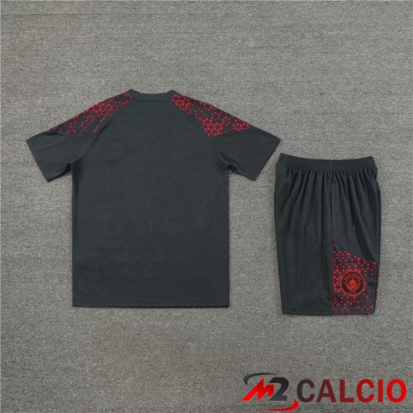 T Shirt Allenamento Manchester City + Pantaloncini Rosso Nero 2023/2024