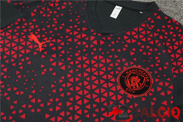 T Shirt Allenamento Manchester City + Pantaloncini Rosso Nero 2023/2024