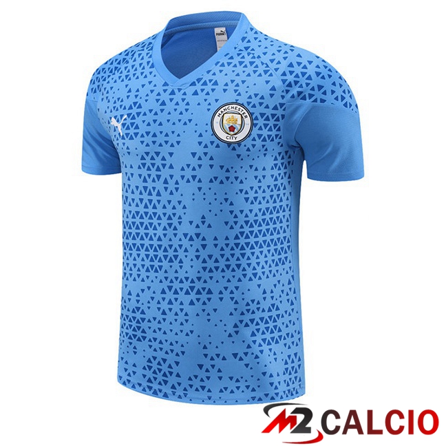 Maglie Calcio Personalizzate,Tute Calcio Squadre,Maglia Nazionale Italiana Calcio | T Shirt Allenamento Manchester City Blu 2023/2024