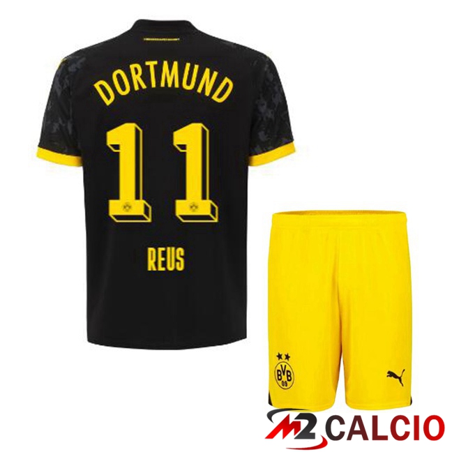 Maglie Calcio Personalizzate,Tute Calcio Squadre,Maglia Nazionale Italiana Calcio | Maglie Calcio Dortmund BVB (Reus 11) Bambino Seconda Nero 2023/2024