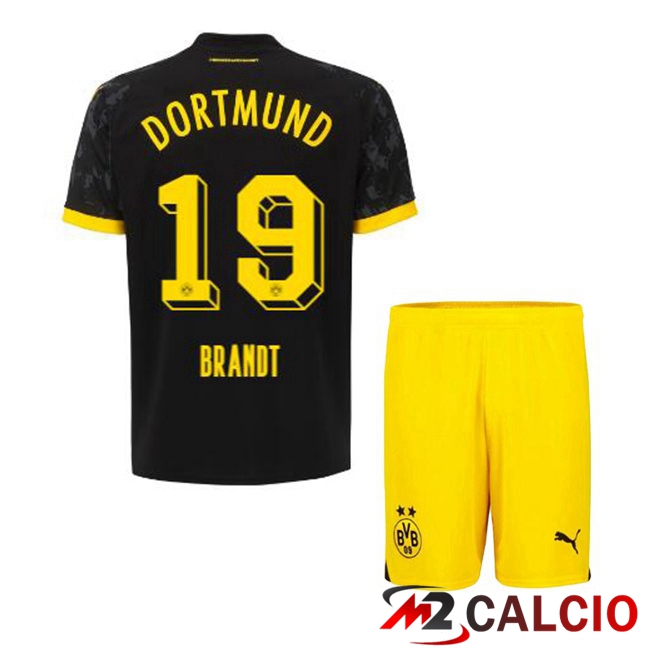 Maglie Calcio Personalizzate,Tute Calcio Squadre,Maglia Nazionale Italiana Calcio | Maglie Calcio Dortmund BVB (Brandt 19) Bambino Seconda Nero 2023/2024