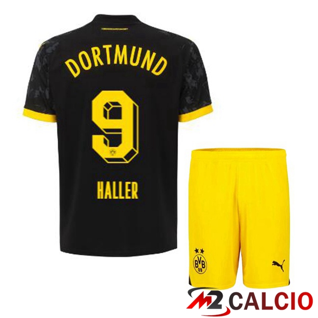 Maglie Calcio Personalizzate,Tute Calcio Squadre,Maglia Nazionale Italiana Calcio | Maglie Calcio Dortmund BVB (Haller 9) Bambino Seconda Nero 2023/2024