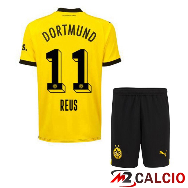 Maglie Calcio Personalizzate,Tute Calcio Squadre,Maglia Nazionale Italiana Calcio | Maglie Calcio Dortmund BVB (Reus 11) Bambino Prima Giallo Nero 2023/2024