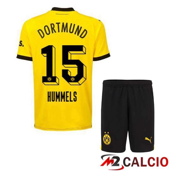Maglie Calcio Personalizzate,Tute Calcio Squadre,Maglia Nazionale Italiana Calcio | Maglie Calcio Dortmund BVB (Hummels 15) Bambino Prima Giallo Nero 2023/2024