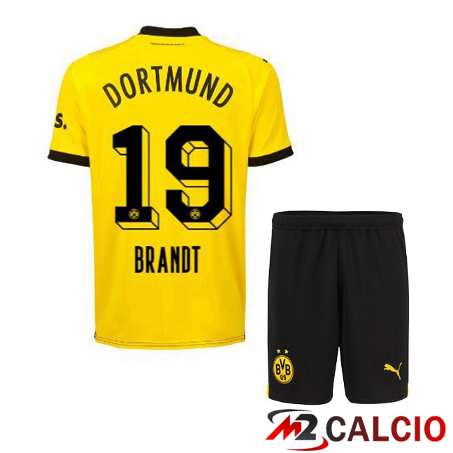 Maglie Calcio Personalizzate,Tute Calcio Squadre,Maglia Nazionale Italiana Calcio | Maglie Calcio Dortmund BVB (Brandt 19) Bambino Prima Giallo Nero 2023/2024