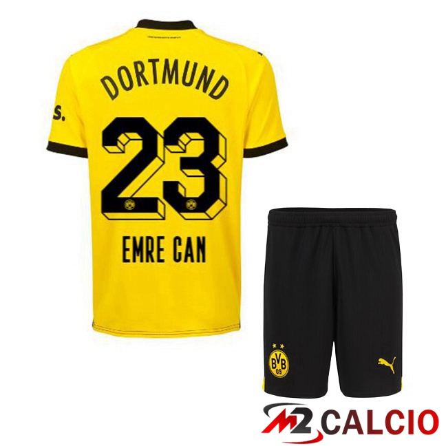 Maglie Calcio Personalizzate,Tute Calcio Squadre,Maglia Nazionale Italiana Calcio | Maglie Calcio Dortmund BVB (Emre Can 23) Bambino Prima Giallo Nero 2023/2024