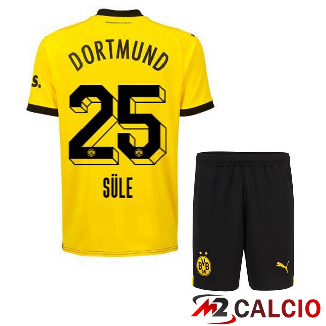Maglie Calcio Personalizzate,Tute Calcio Squadre,Maglia Nazionale Italiana Calcio | Maglie Calcio Dortmund BVB (Süle 25) Bambino Prima Giallo Nero 2023/2024