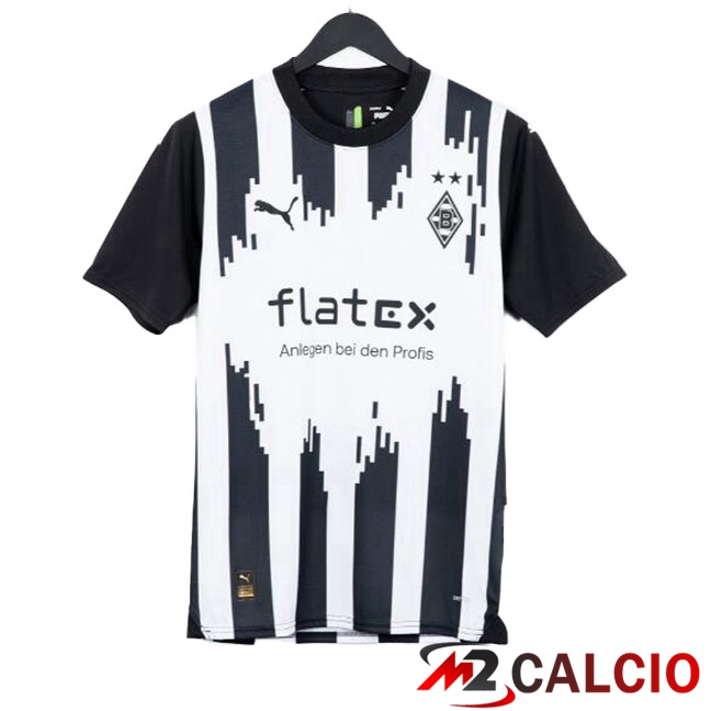 Maglie Calcio Personalizzate,Tute Calcio Squadre,Maglia Nazionale Italiana Calcio | Maglie Calcio Monchengladbach Terza Bianco Nero 2023/2024