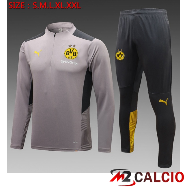Maglie Calcio Personalizzate,Tute Calcio Squadre,Maglia Nazionale Italiana Calcio | Insieme Tuta Calcio Dortmund BVB Bambino Grigio 2023/2024