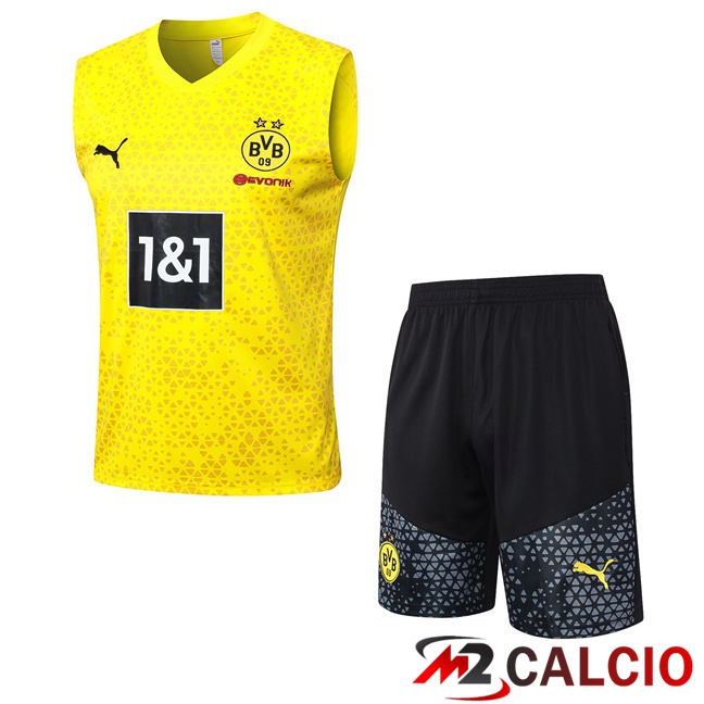 Maglie Calcio Personalizzate,Tute Calcio Squadre,Maglia Nazionale Italiana Calcio | Canotta Calcio Dortmund BVB + Pantaloncini Giallo 2023/2024