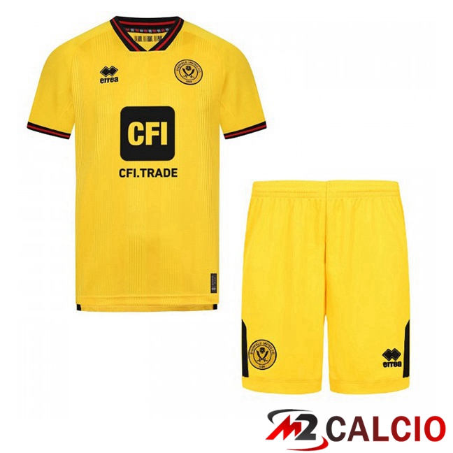 Maglie Calcio Personalizzate,Tute Calcio Squadre,Maglia Nazionale Italiana Calcio | Maglie Calcio Sheffield United Bambino Seconda Giallo 2023/2024