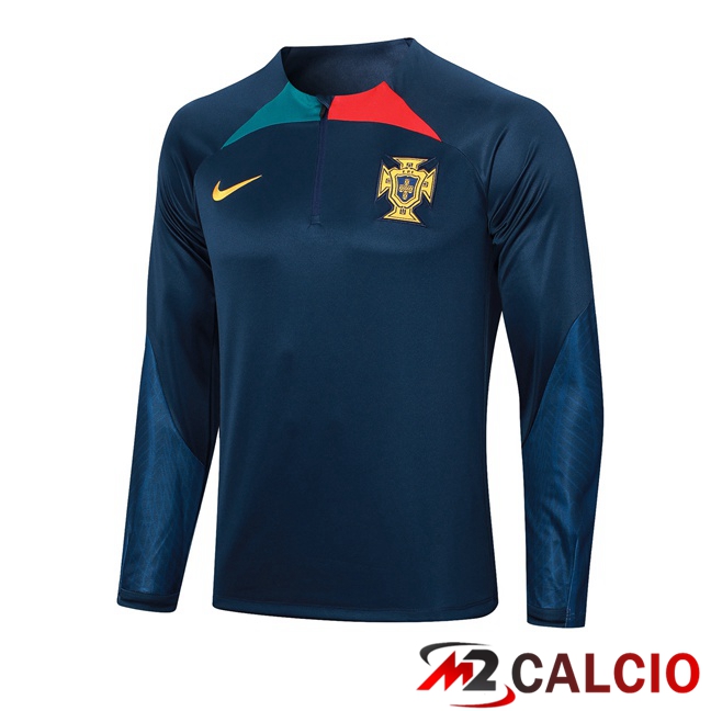 Maglie Calcio Personalizzate,Tute Calcio Squadre,Maglia Nazionale Italiana Calcio | Felpa Allenamento Portogallo Blu Reale 2023/2024