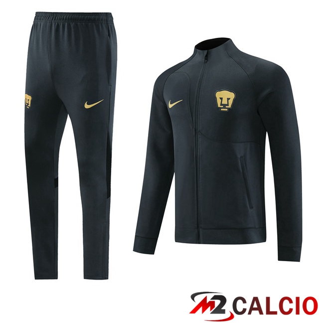 Maglie Calcio Personalizzate,Tute Calcio Squadre,Maglia Nazionale Italiana Calcio | Insieme Tuta Calcio - Giacca Pumas UNAM Grigio 2023/2024