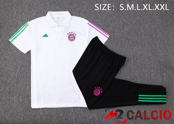Maglia Polo Bayern Monaco + Pantaloni Bianco 2023/2024