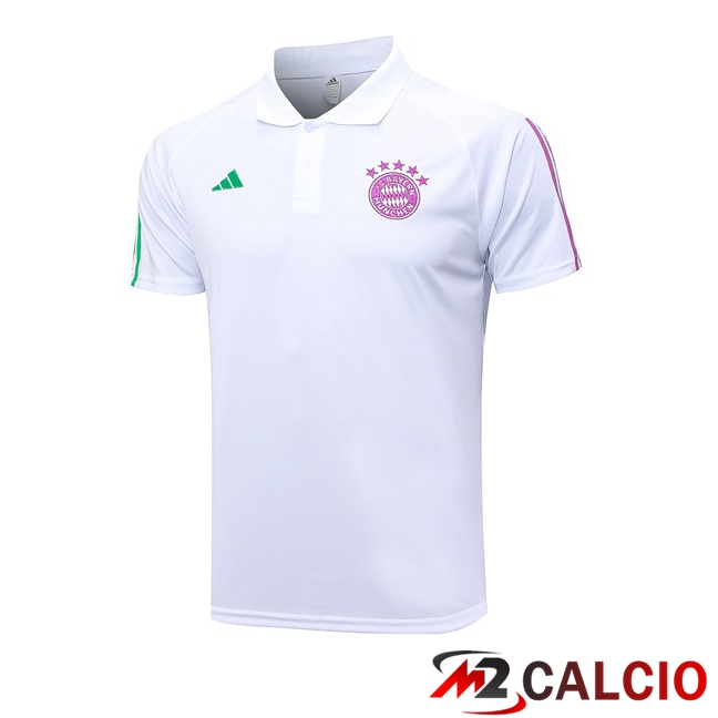Maglie Calcio Personalizzate,Tute Calcio Squadre,Maglia Nazionale Italiana Calcio | Maglia Polo Bayern Monaco Bianco 2023/2024