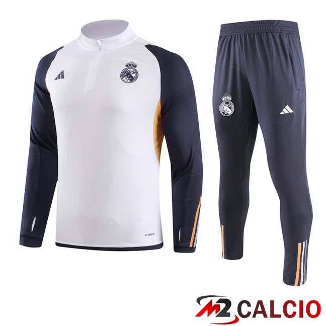 Maglie Calcio Personalizzate,Tute Calcio Squadre,Maglia Nazionale Italiana Calcio | Insieme Tuta Calcio Real Madrid Bianco 2023/2024
