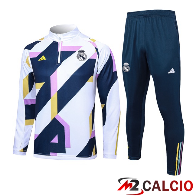 Maglie Calcio Personalizzate,Tute Calcio Squadre,Maglia Nazionale Italiana Calcio | Insieme Tuta Calcio Real Madrid Bianco 2023/2024
