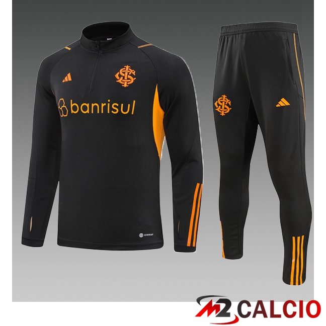 Maglie Calcio Personalizzate,Tute Calcio Squadre,Maglia Nazionale Italiana Calcio | Insieme Tuta Calcio SC Internacional Bambino Nero 2023/2024