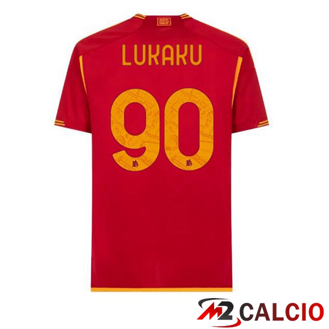Maglie Calcio Personalizzate,Tute Calcio Squadre,Maglia Nazionale Italiana Calcio | Maglie Calcio AS Roma (LUKAKU 90) Prima Rosso 2023/2024