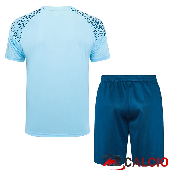 T Shirt Allenamento Manchester City + Pantaloncini Blu 2023/2024