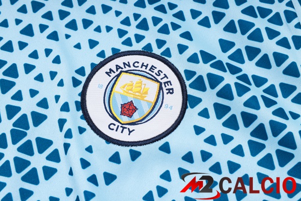 T Shirt Allenamento Manchester City + Pantaloncini Blu 2023/2024