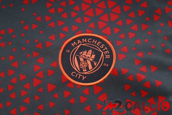 T Shirt Allenamento Manchester City + Pantaloncini Rosso Grigio 2023/2024