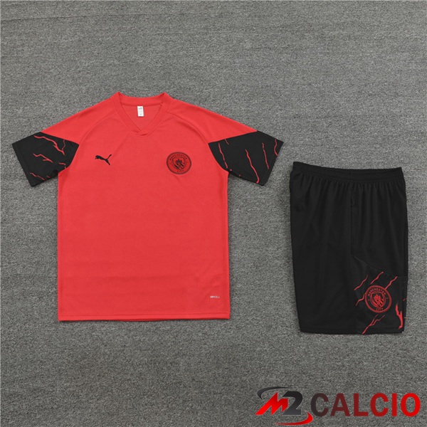 T Shirt Allenamento Manchester City + Pantaloncini Rosso 2023/2024