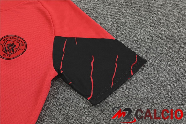 T Shirt Allenamento Manchester City + Pantaloncini Rosso 2023/2024