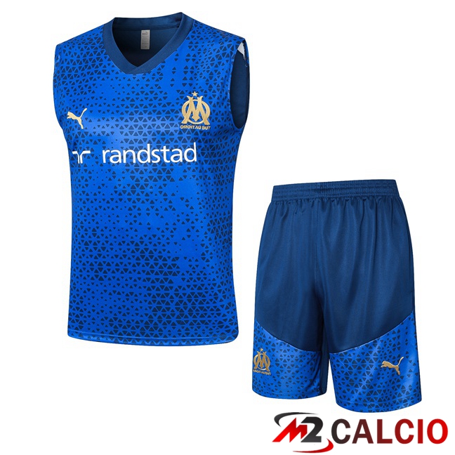Maglie Calcio Personalizzate,Tute Calcio Squadre,Maglia Nazionale Italiana Calcio | Canotta Calcio Marsiglia OM + Pantaloncini Blu 2023/2024