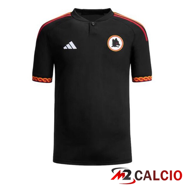 Maglie Calcio Personalizzate,Tute Calcio Squadre,Maglia Nazionale Italiana Calcio | Maglie Calcio AS Roma Terza Nero 2023/2024