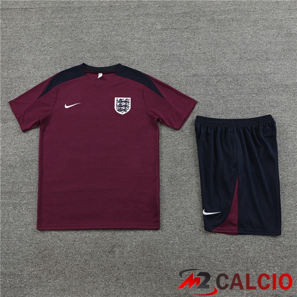 T Shirt Allenamento Inghilterra + Pantaloncini Rosso 2023/2024