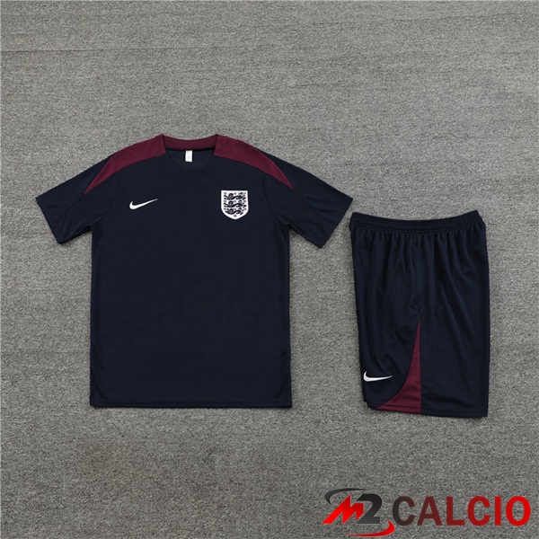 T Shirt Allenamento Inghilterra + Pantaloncini Blu Reale 2023/2024