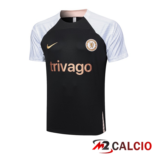 Maglie Calcio Personalizzate,Tute Calcio Squadre,Maglia Nazionale Italiana Calcio | T Shirt Allenamento FC Chelsea Nero 2023/2024